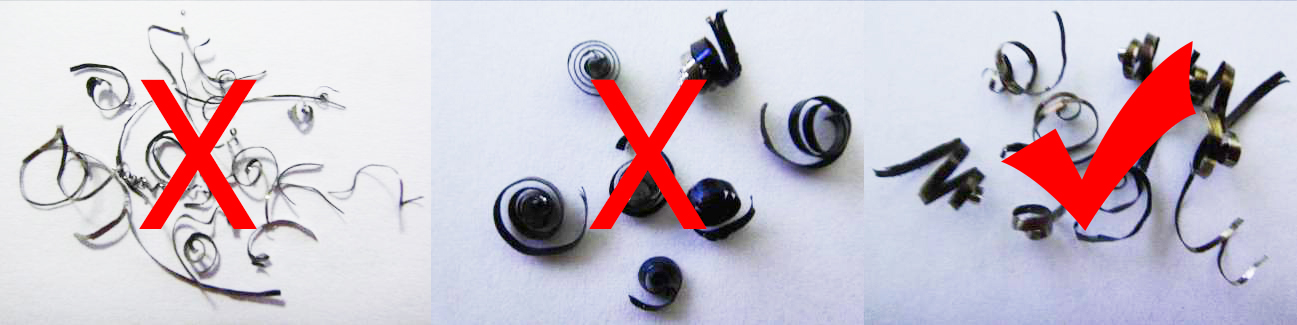 通過(guò)切屑看帶鋸床進(jìn)給量是否正確